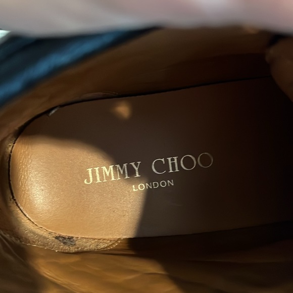 Authentic Jimmy Choo Black Lace and Leather Tokyo High Top Sneakers - Picture 9 of 11